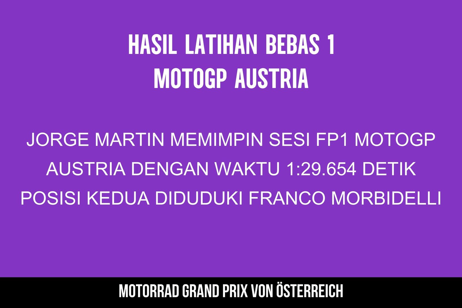 Hasil Latihan Bebas 1 MotoGP Austria 2024