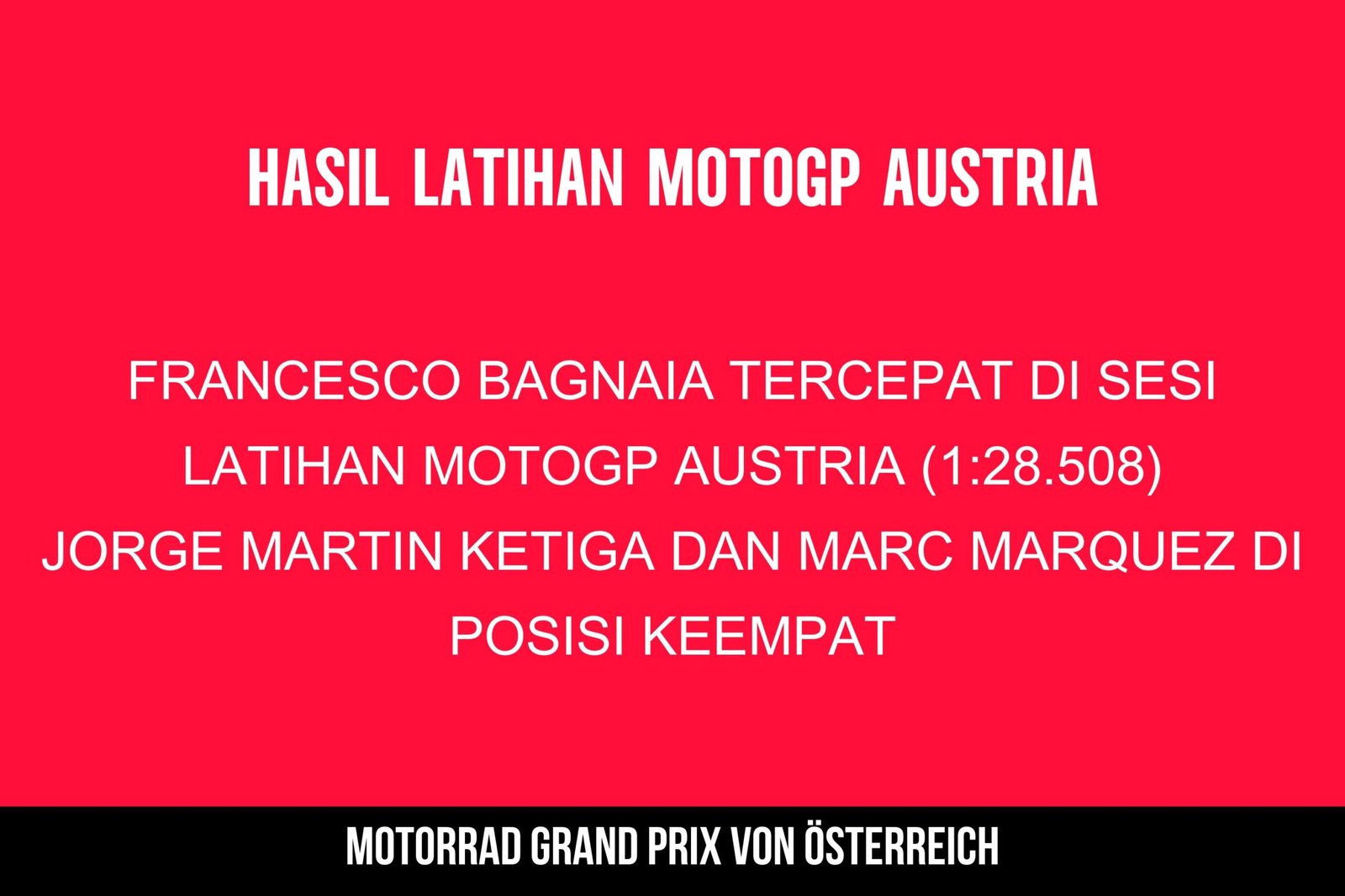 Hasil Latihan MotoGP Austria 2024