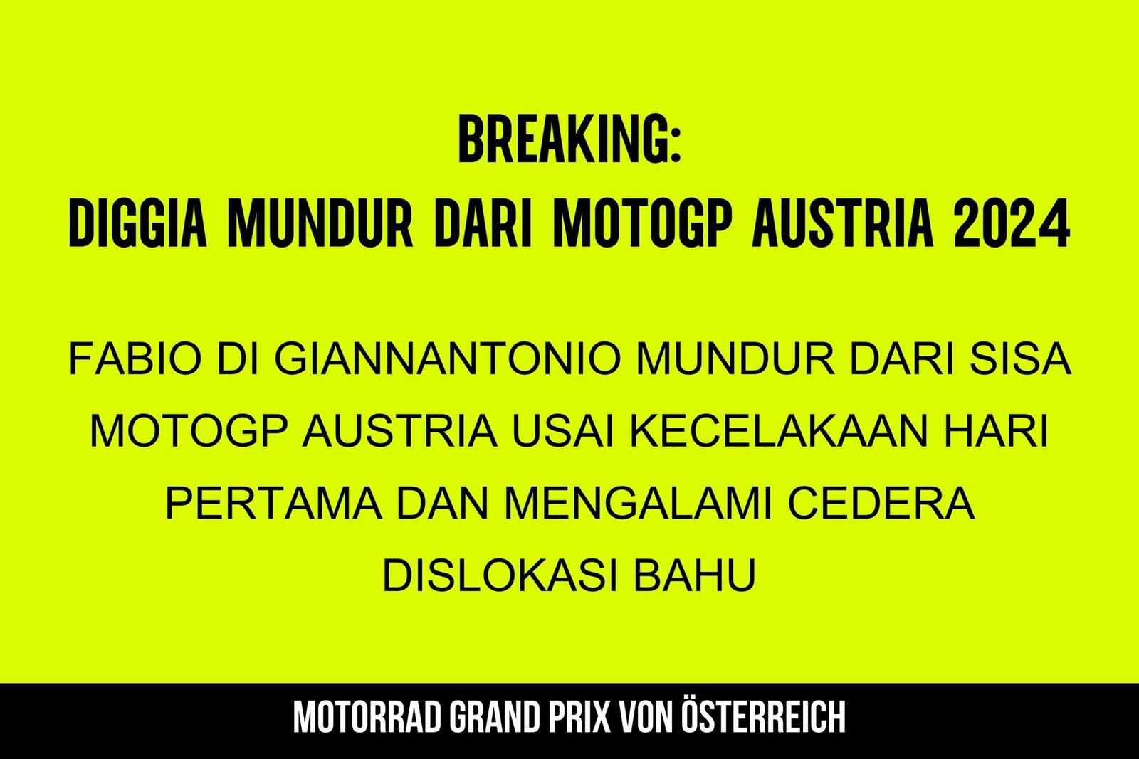 BREAKING! Cedera Parah, Diggia Mundur dari Sisa MotoGP Austria