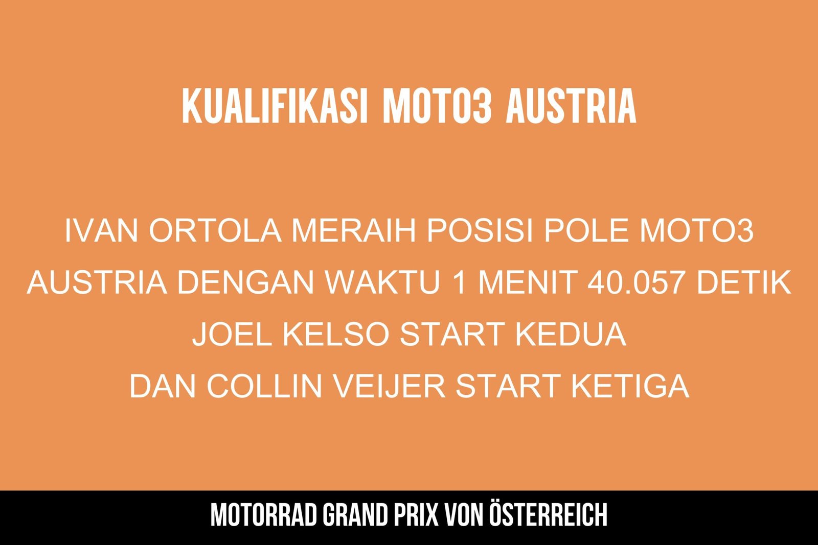 Hasil Kualifikasi Moto3 Austria 2024