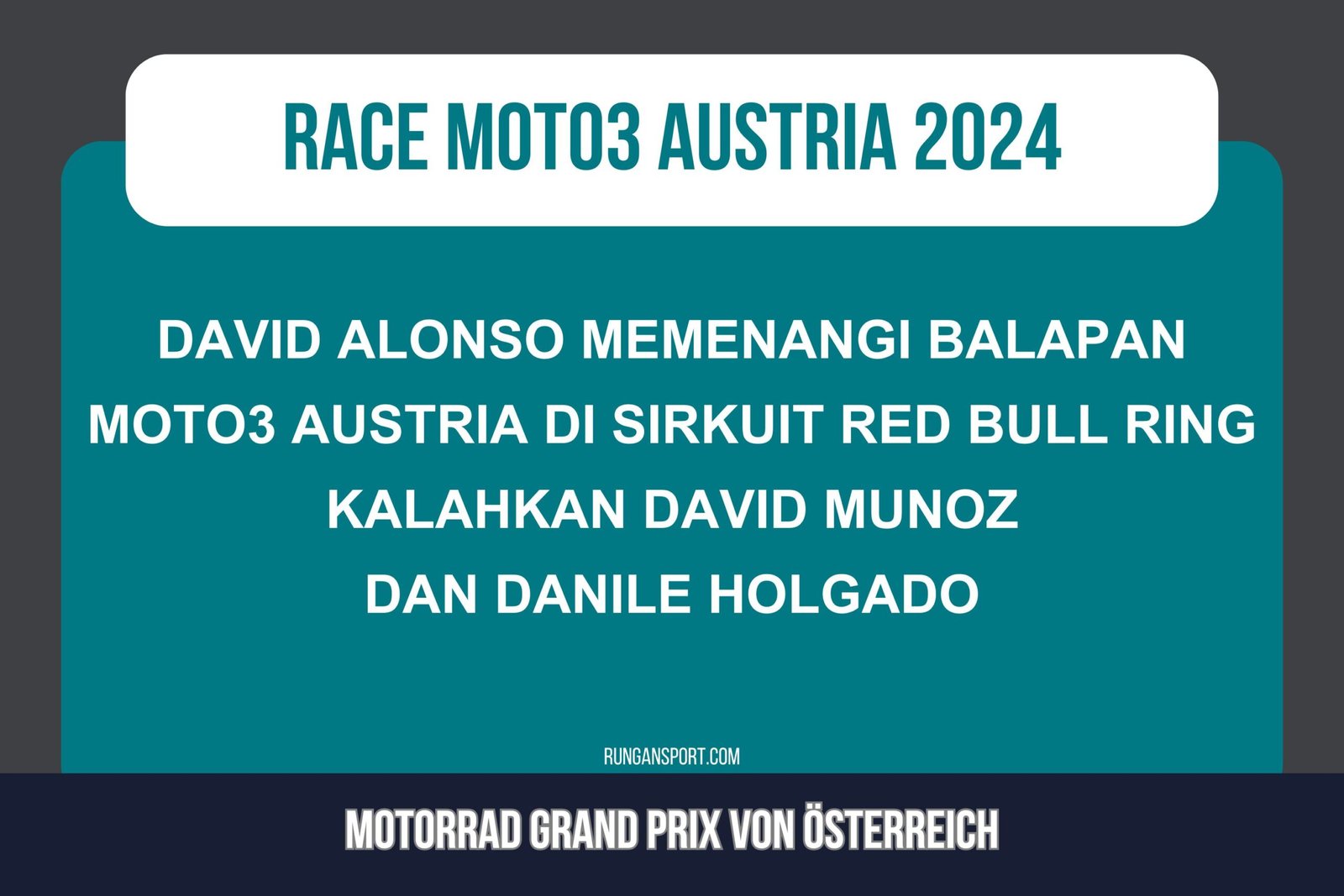 Hasil Race Moto3 Austria 2024