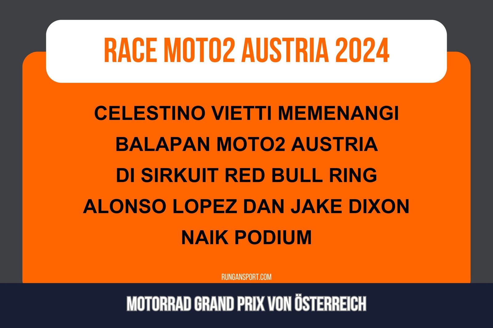 Hasil Race Moto2 Austria 2024