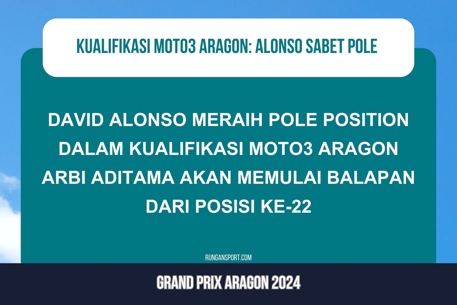 Hasil Kualifikasi Moto3 Aragon 2024: Alonso Pole, Arbi Start 22