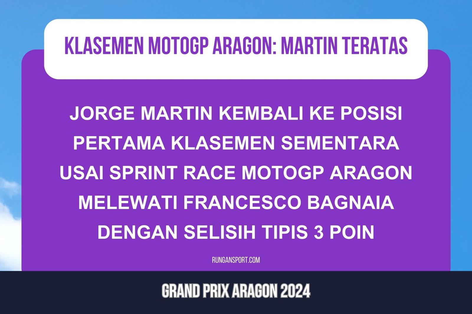 Klasemen Sementara MotoGP usai Sprint GP Aragon 2024