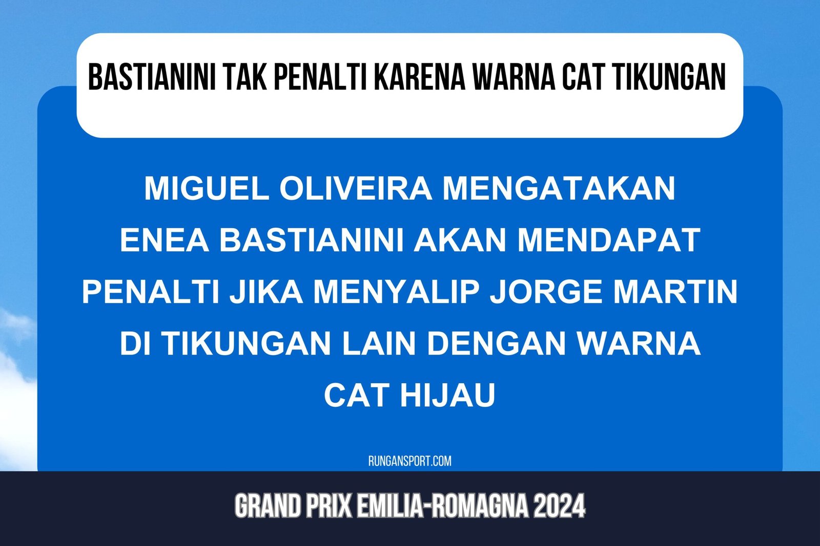 Oliveira: Bastianini Penalti Jika Nyalip Martin di Tikungan Lain