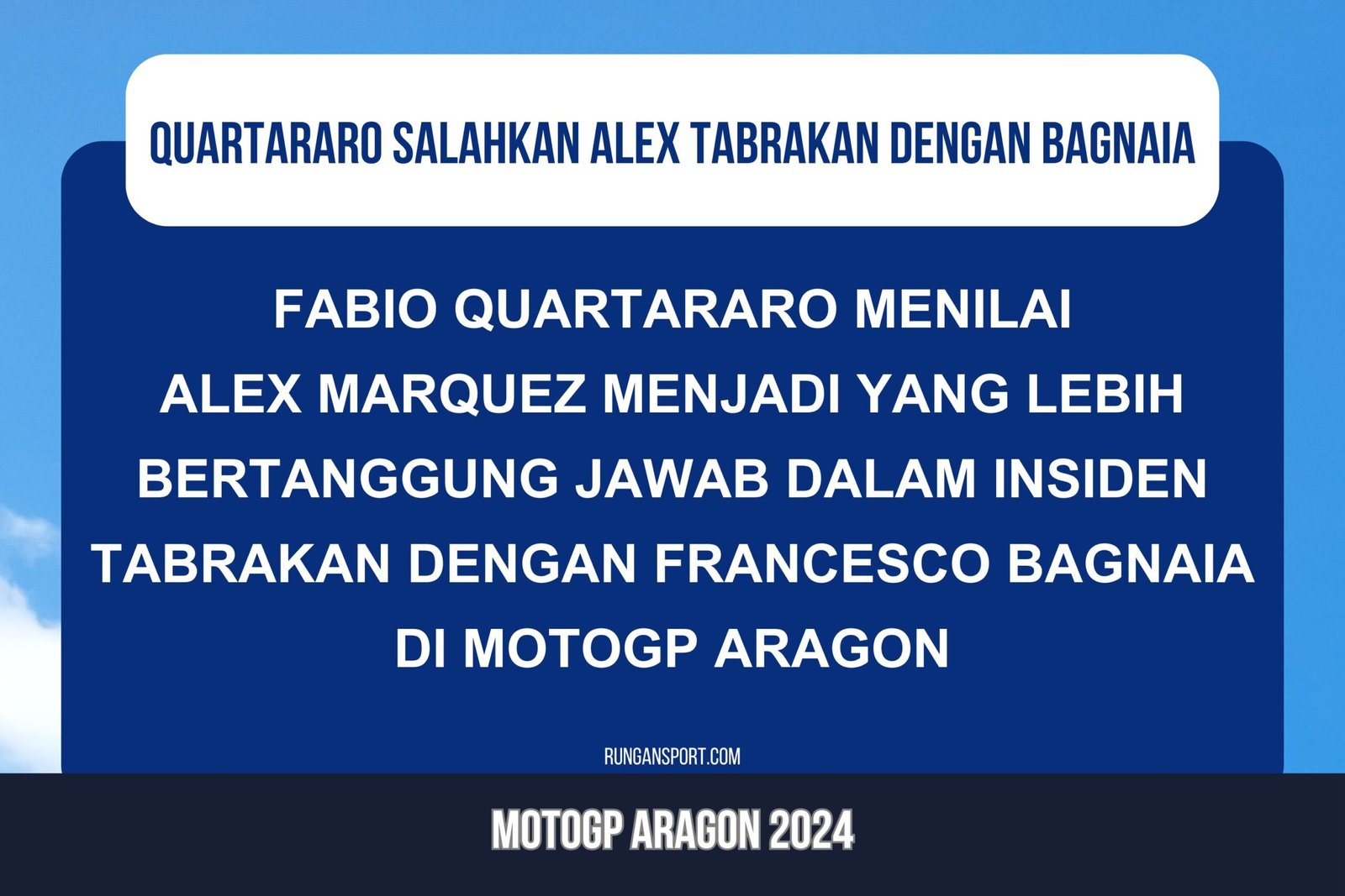 Quartararo Salahkan Alex dalam Insiden Tabrakan dengan Bagnaia