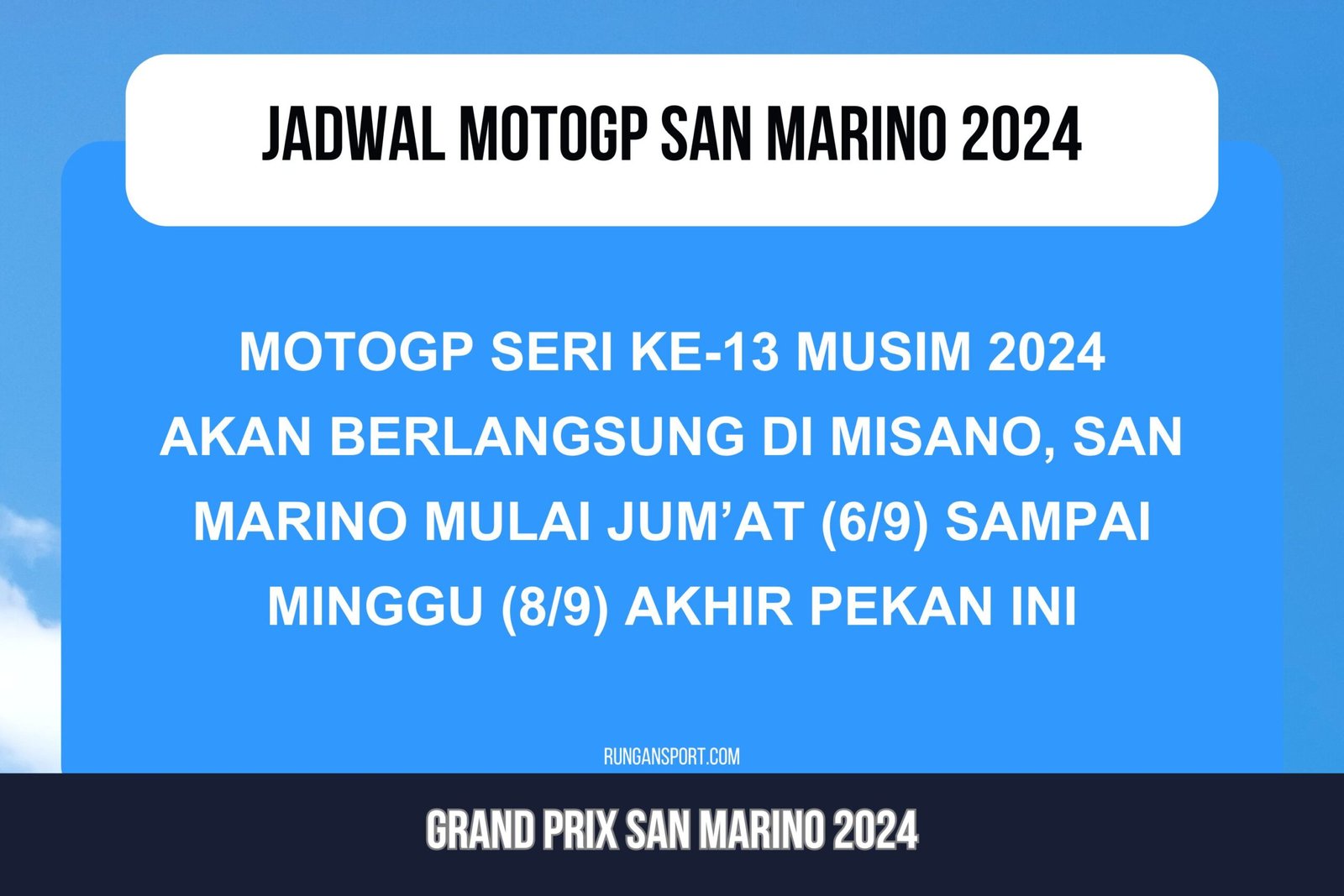 Jadwal Race MotoGP San Marino 2024