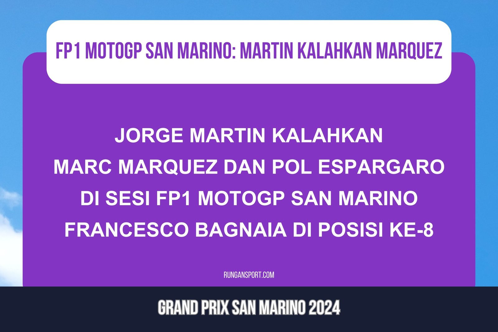 Hasil Latihan Bebas 1 MotoGP San Marino 2024