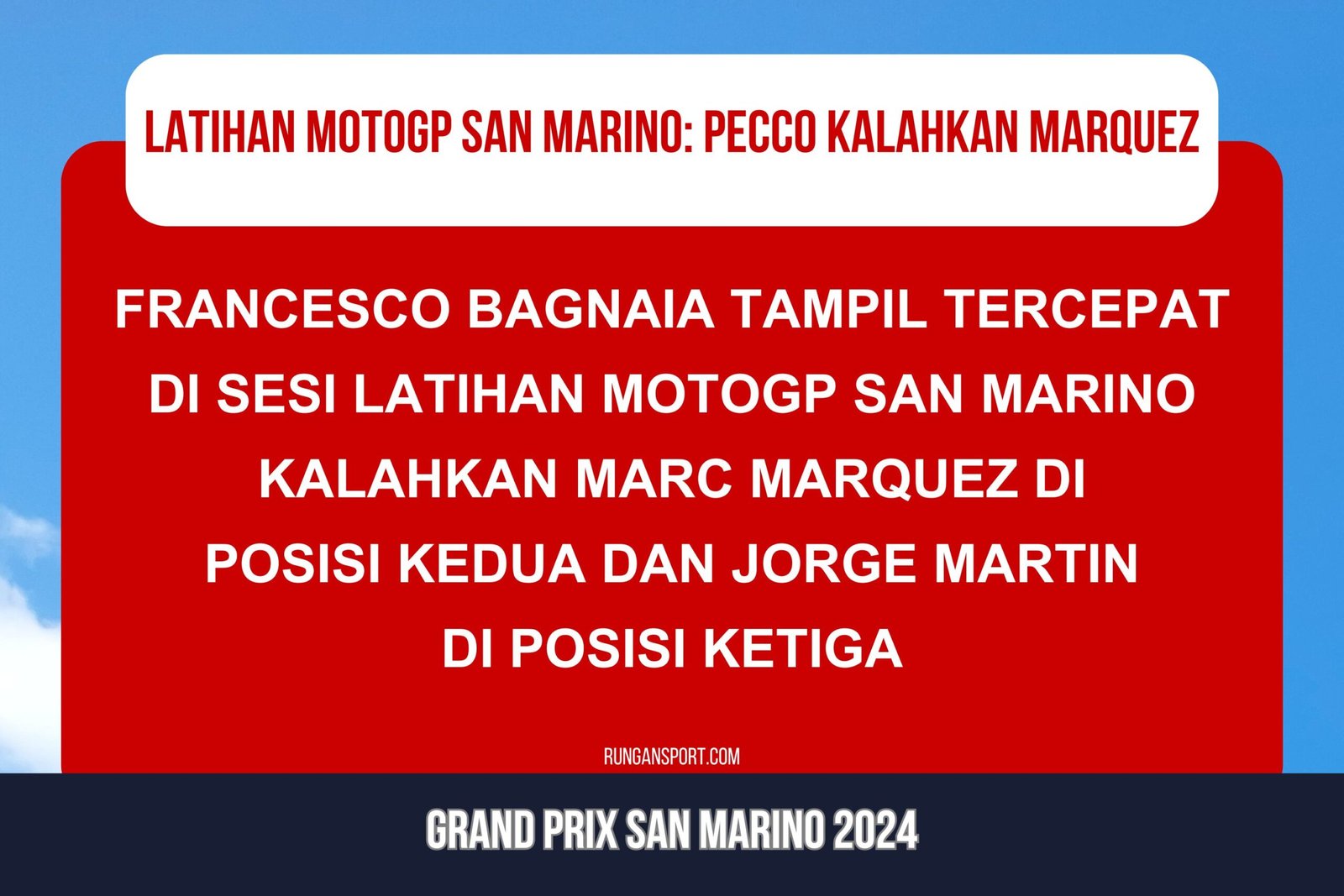 Hasil Latihan MotoGP San Marino 2024