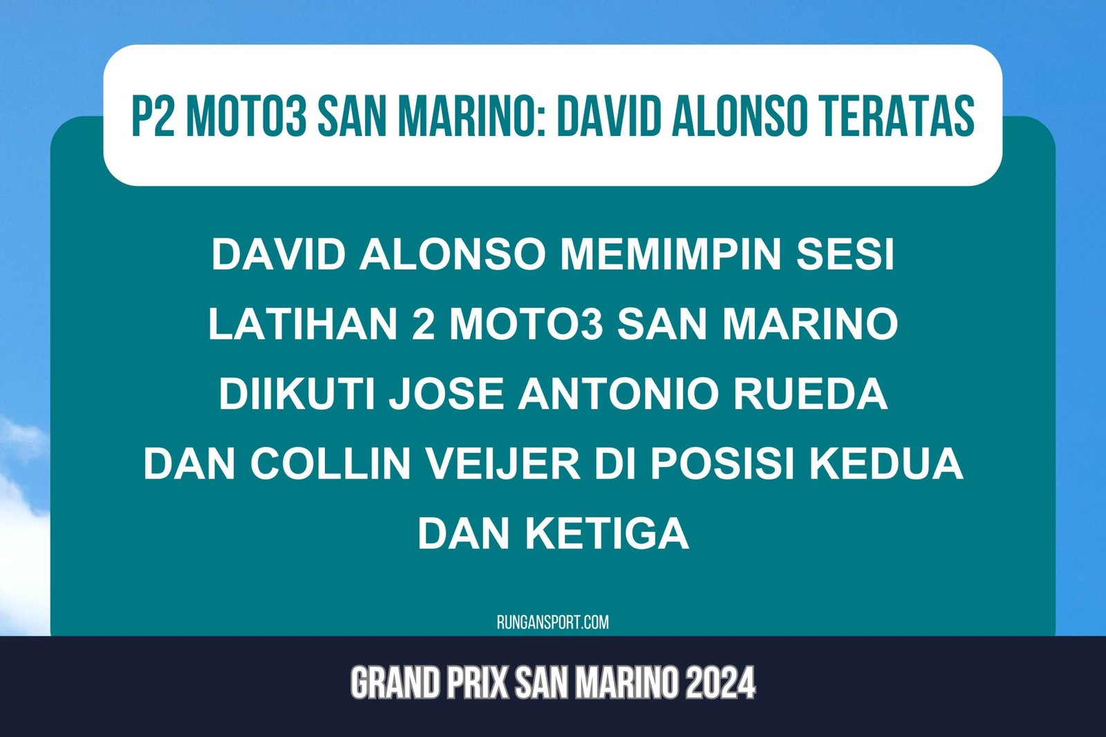 Hasil Latihan 2 Moto3 San Marino 2024