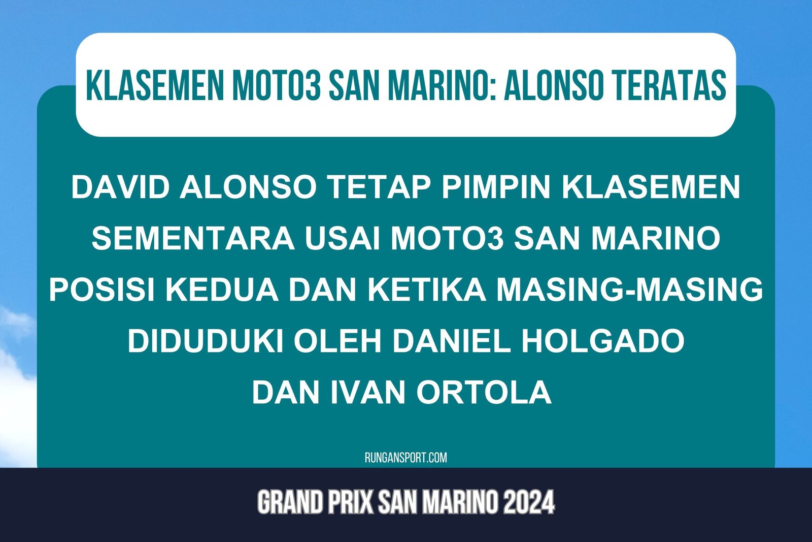 Klasemen Sementara Moto3 usai GP San Marino 2024