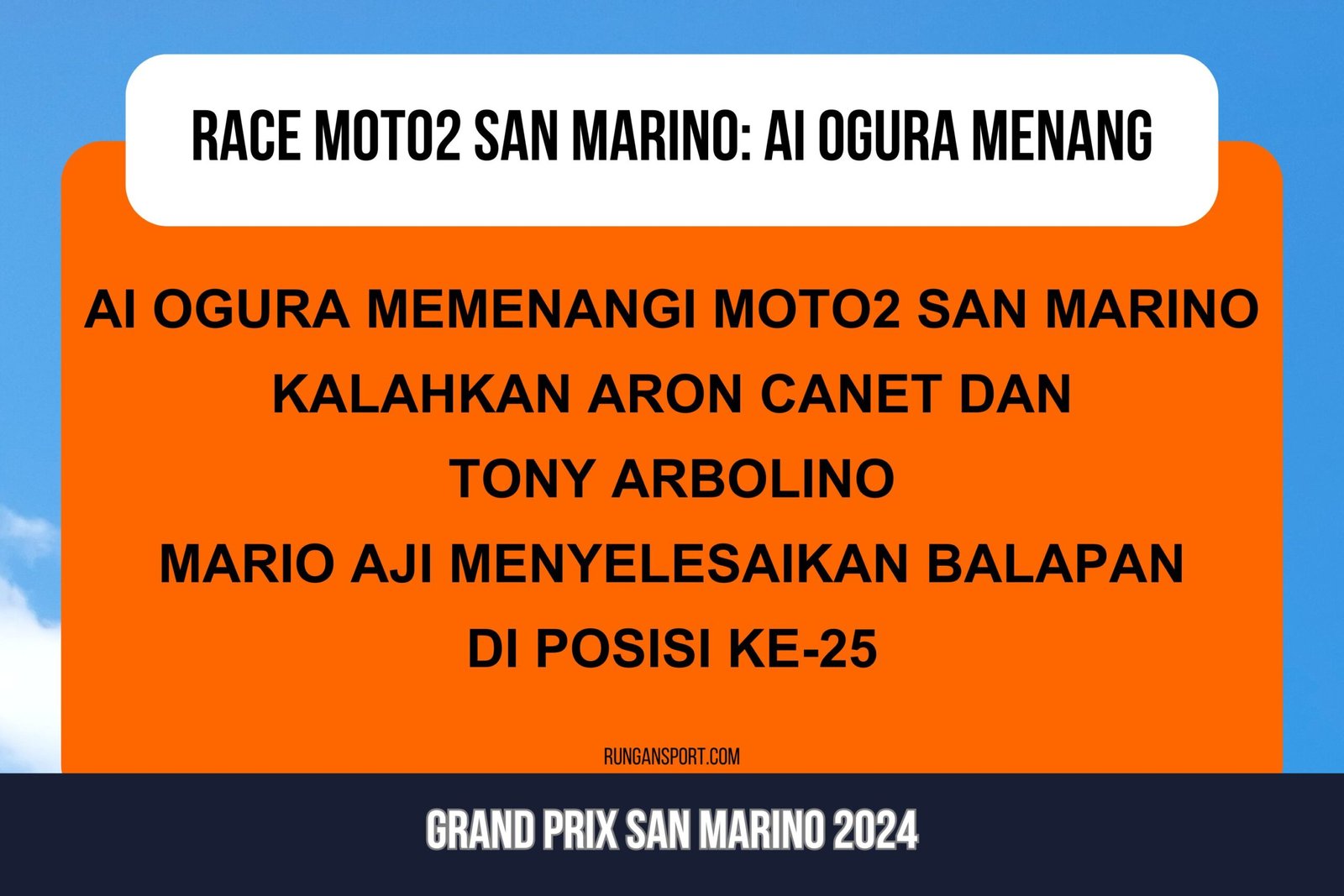 Hasil Race Moto2 San Marino 2024