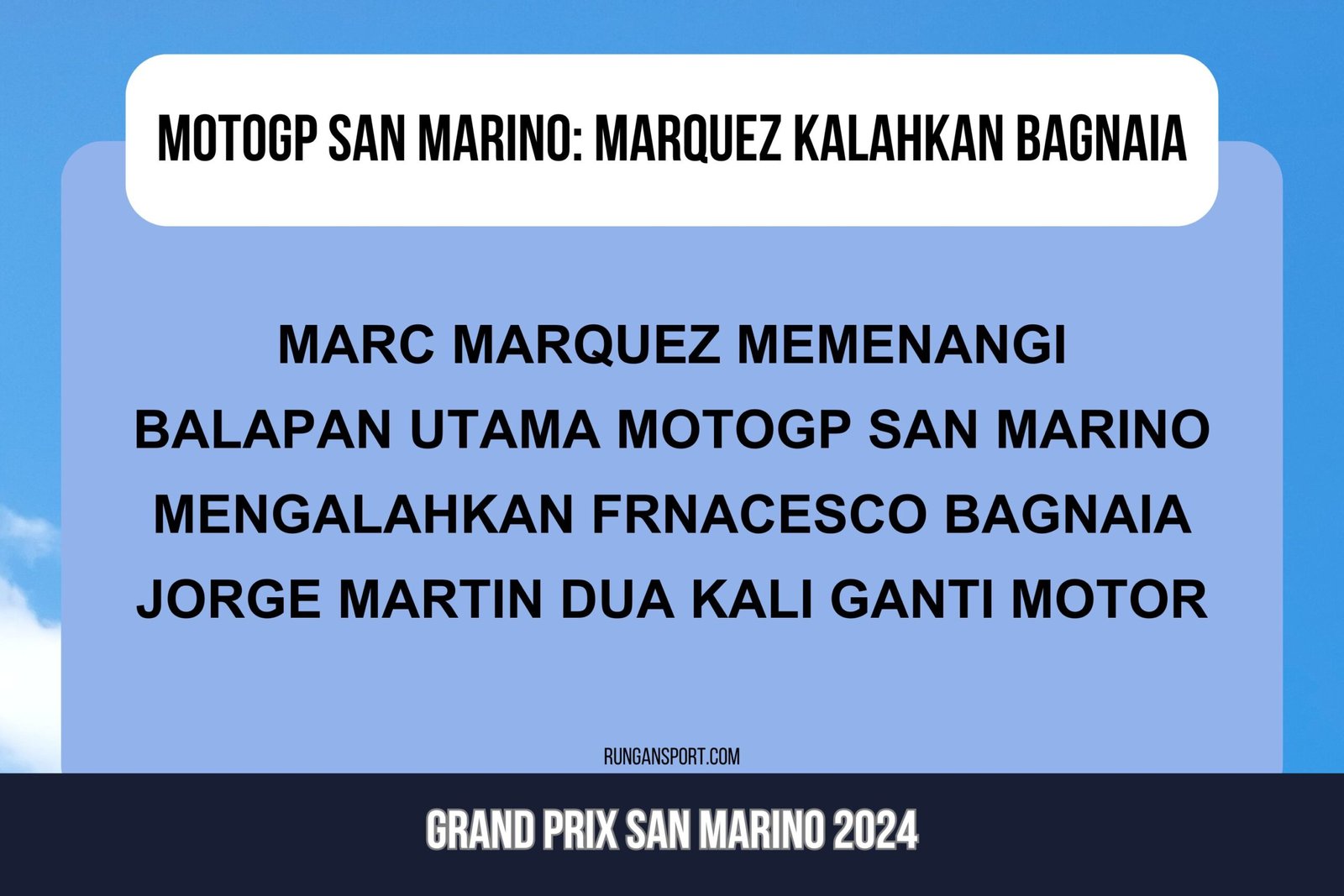 Hasil Race MotoGP San Marino 2024