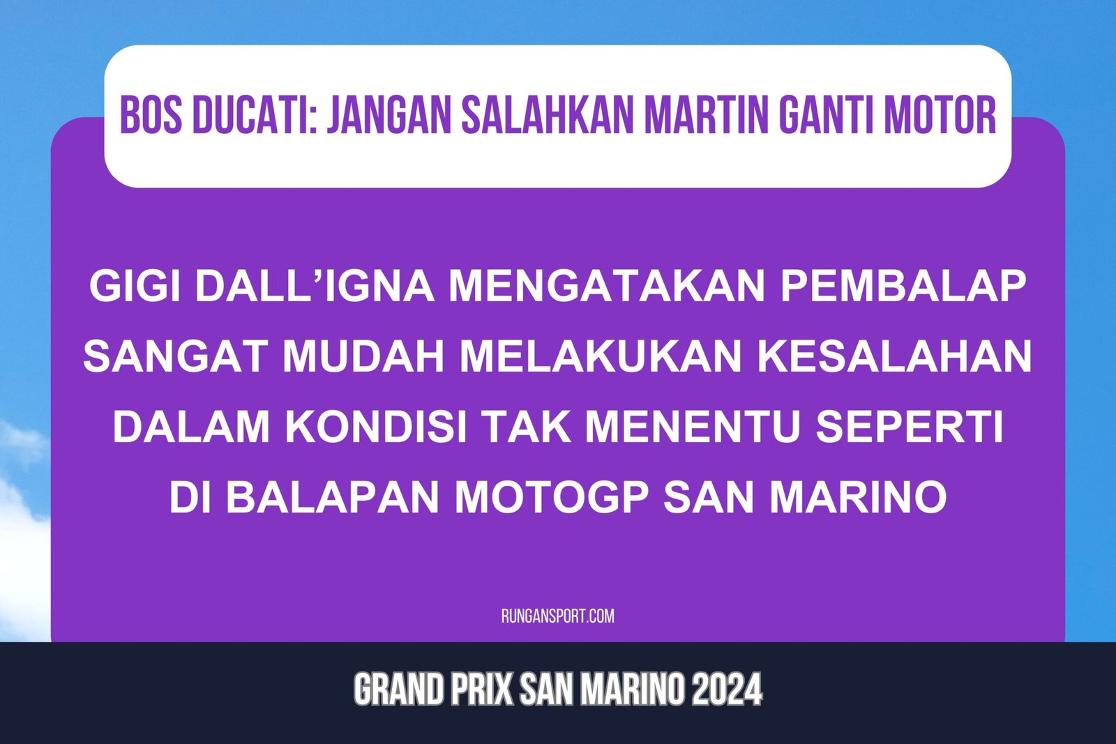 Bos Ducati Komentari Blunder Martin Ganti Motor Hujan