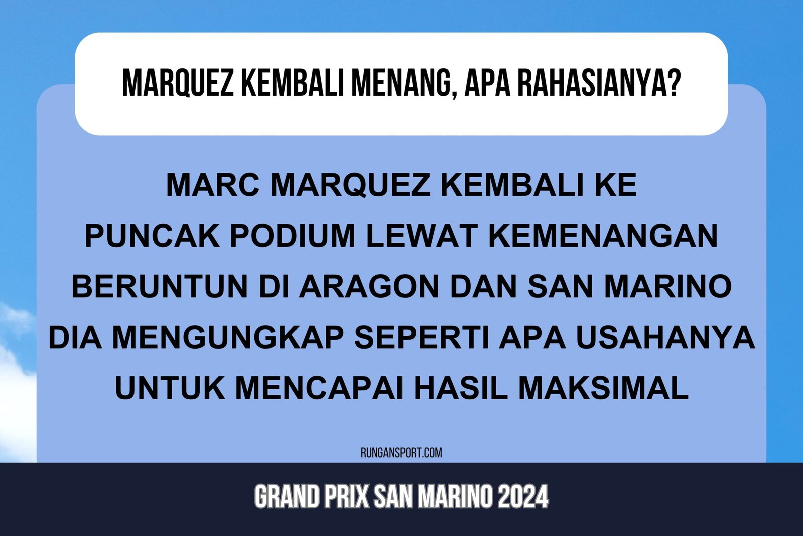 Terungkap Rahasia Marquez Bisa Menang Lagi di MotoGP