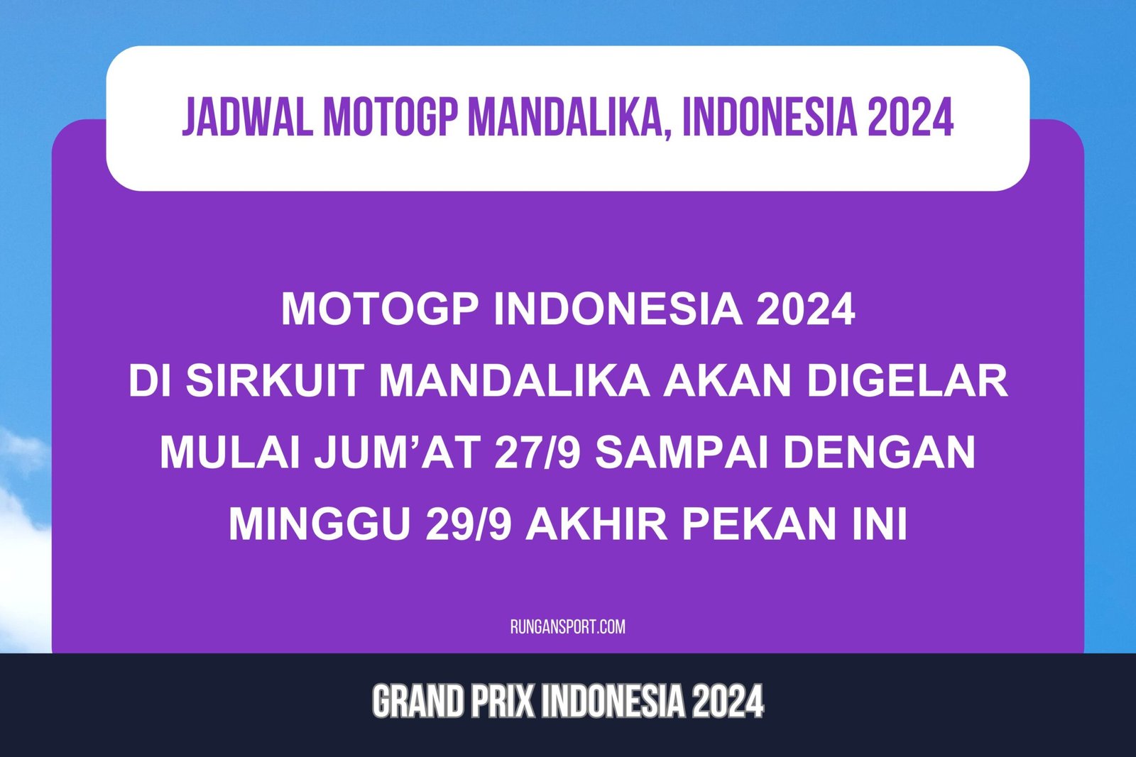 Jadwal Race MotoGP Mandalika 2024