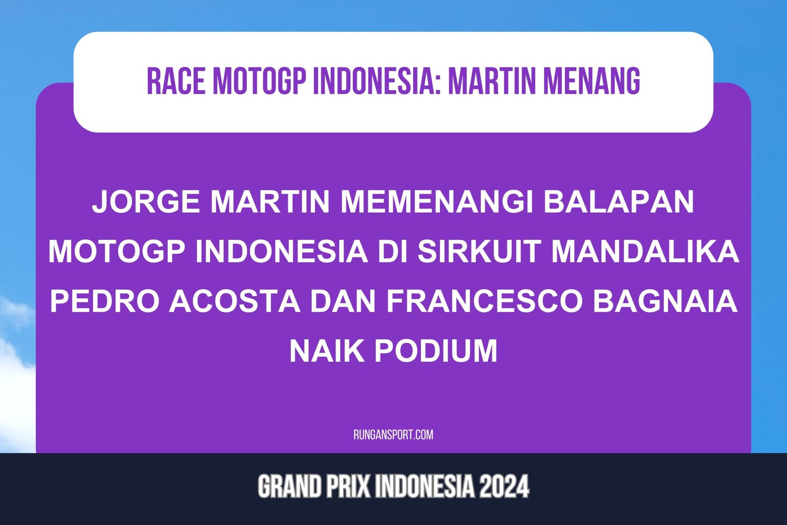 Hasil Race MotoGP Mandalika 2024