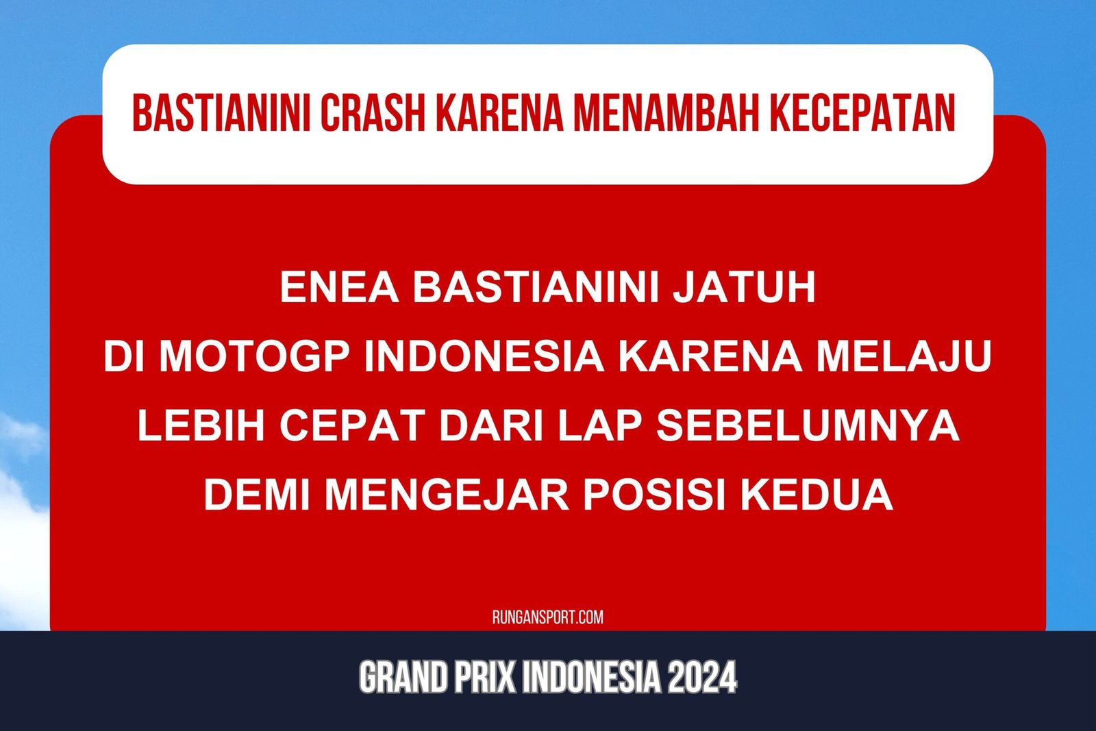 MotoGP Mandalika: Bastianini Jatuh Karena 'Terlalu Ngebut'