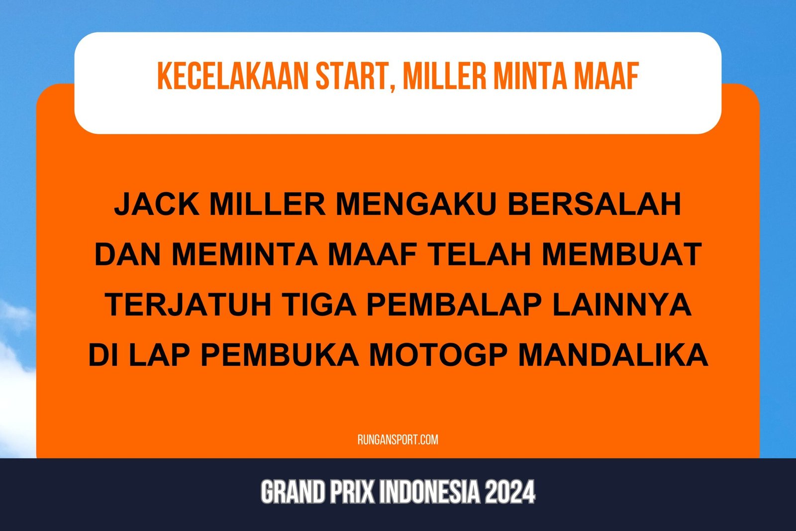 Miller Minta Maaf Jatuhkan Tiga Pembalap di MotoGP Mandalika