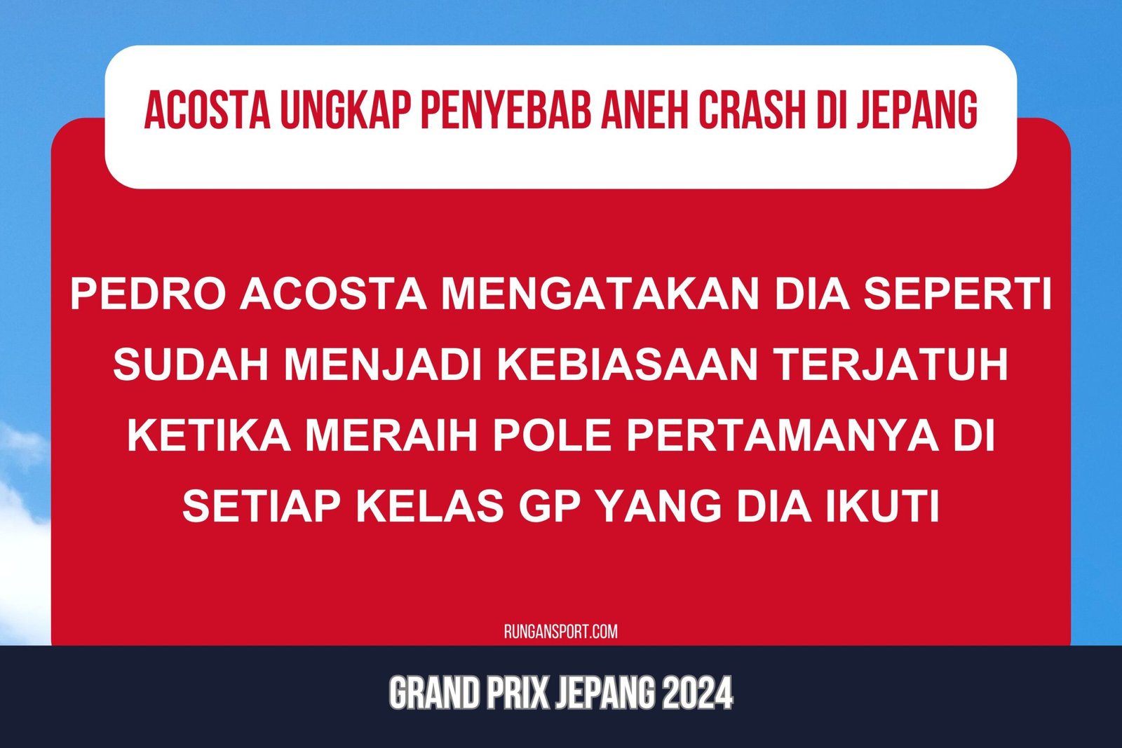 Acosta Ungkap Penyebab Crash Karena Kesalahan Pribadi Berpola