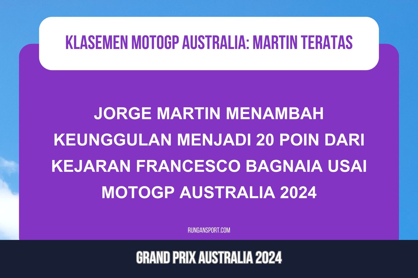 Klasemen Sementara MotoGP usai GP Australia 2024