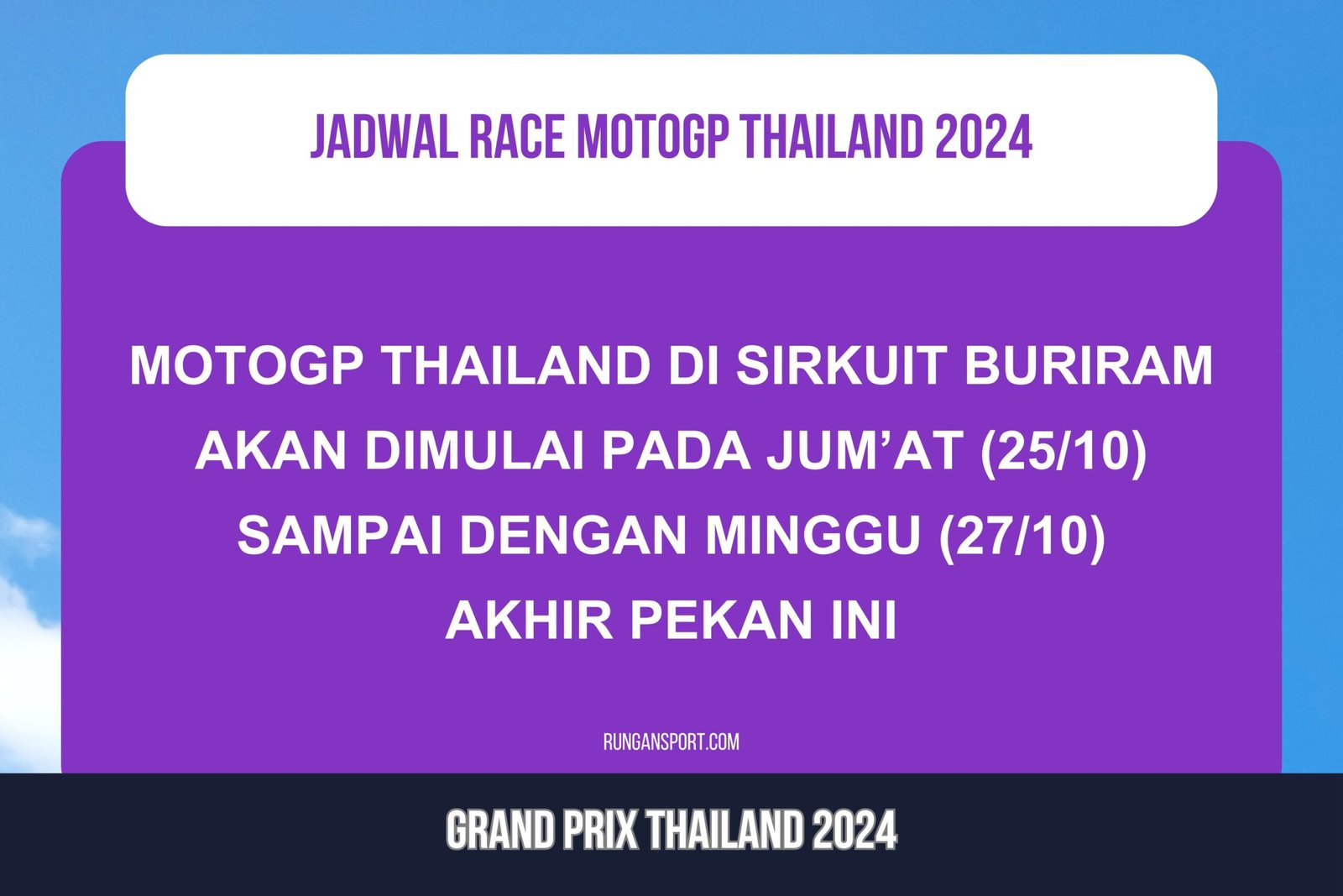 Jadwal Race MotoGP Thailand 2024