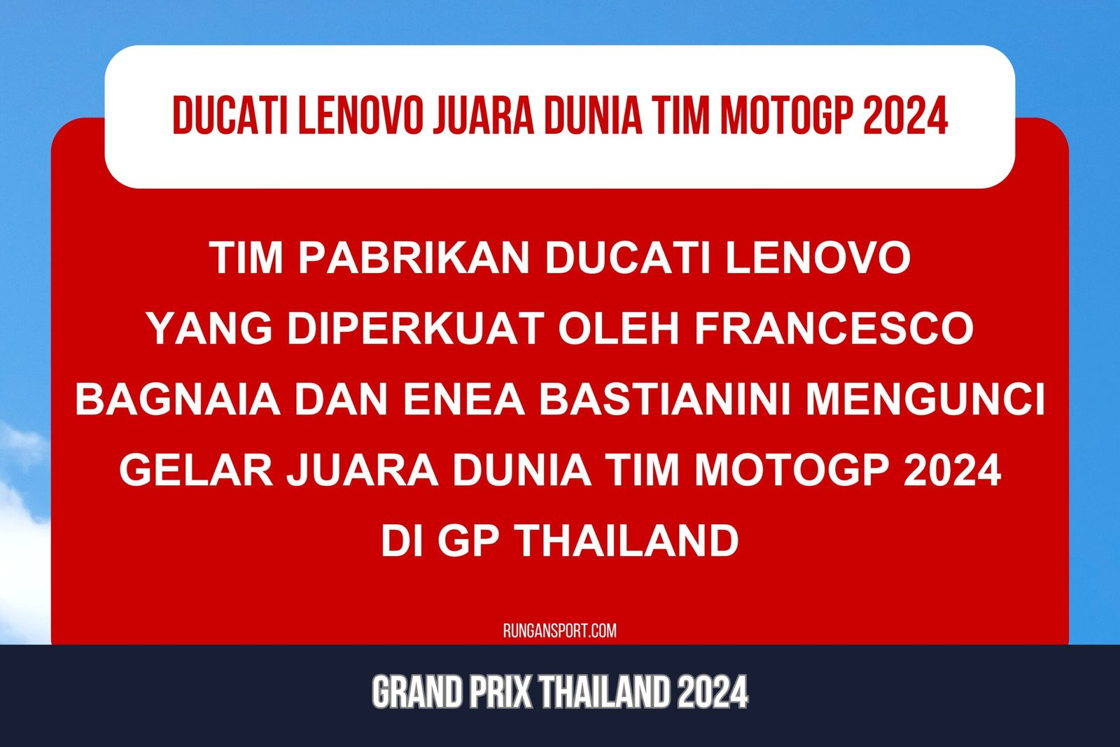 Resmi! Ducati Lenovo Juara Dunia Tim MotoGP 2024