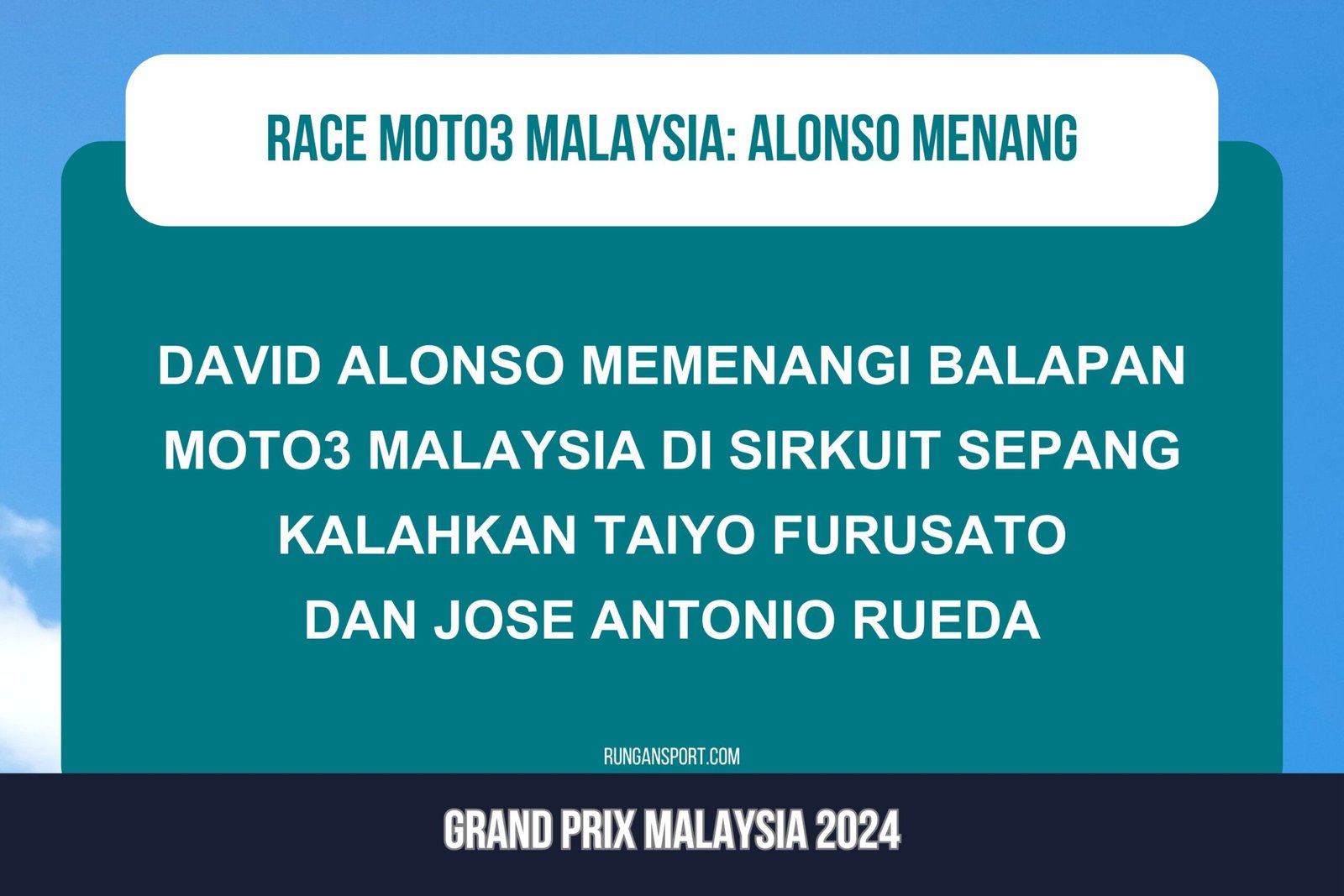 Hasil Race Moto3 Malaysia 2024