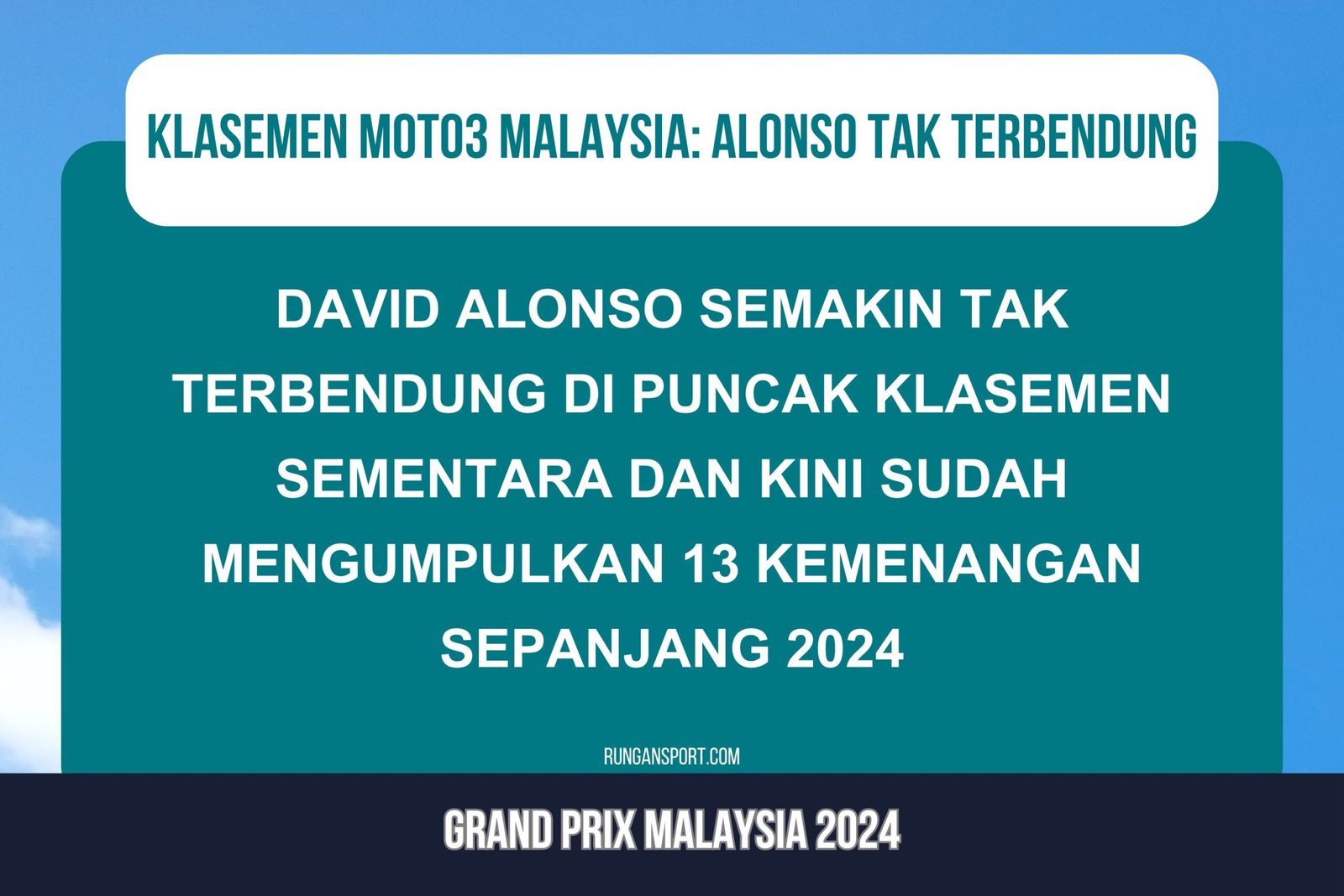 Klasemen Sementara Moto3 usai GP Malaysia 2024