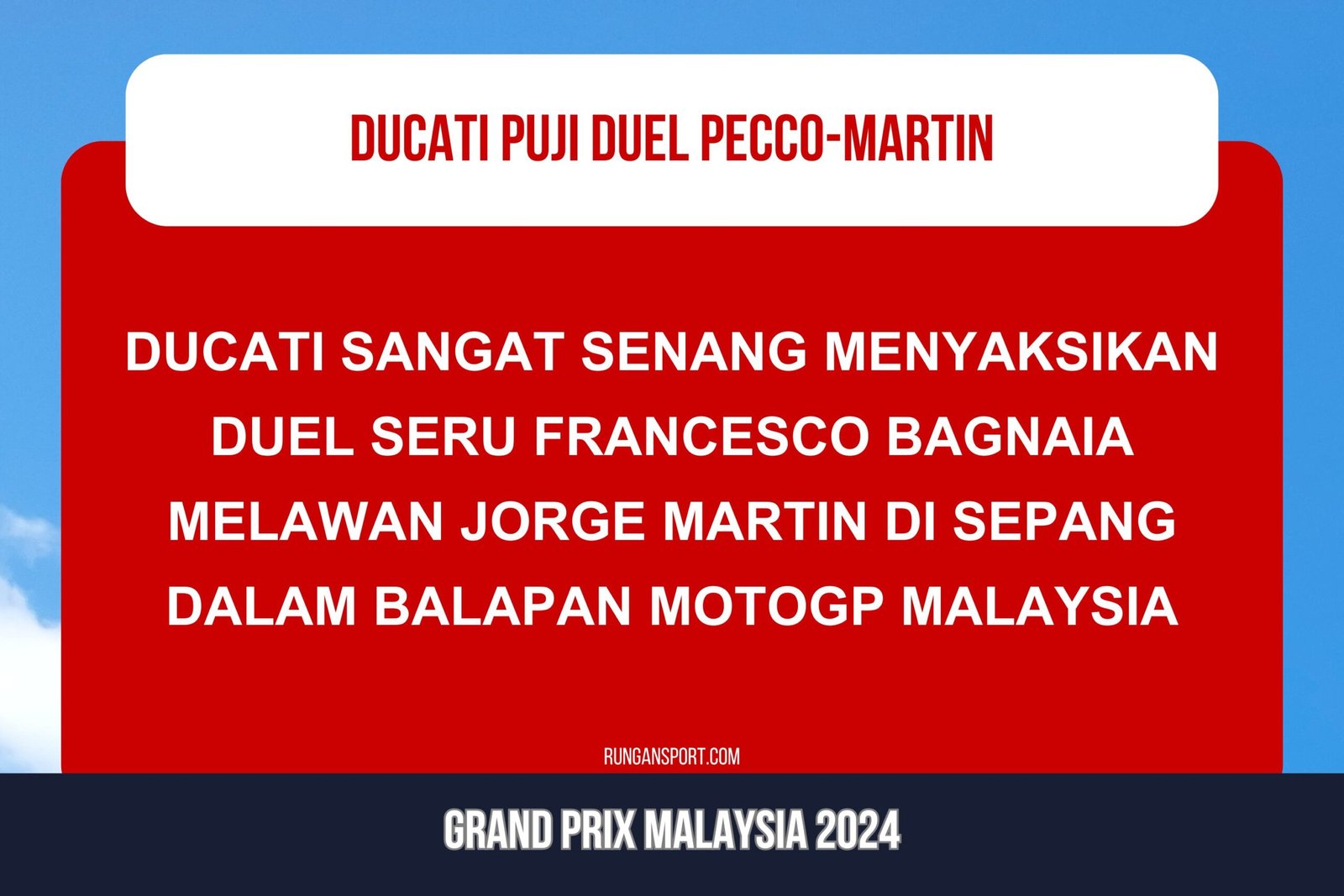 Bos Ducati Puji Martin Berani Duel Walau Sangat Berisiko