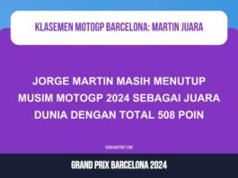 Klasemen Akhir MotoGP usai GP Barcelona 2024