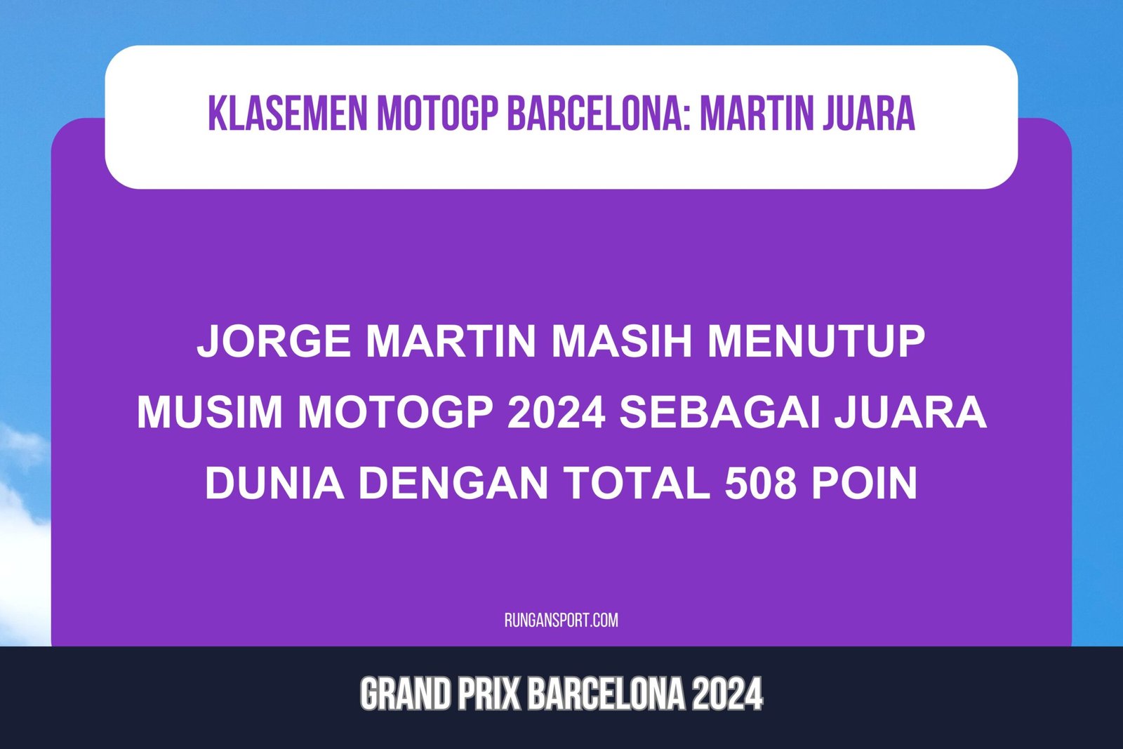 Klasemen Akhir MotoGP usai GP Barcelona 2024