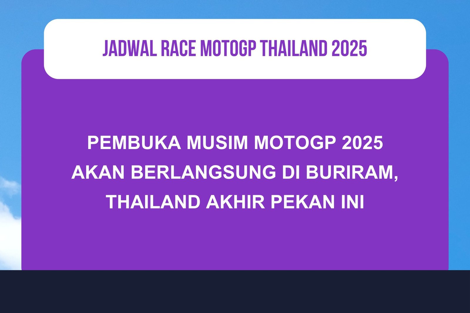 Jadwal Race MotoGP Thailand 2025