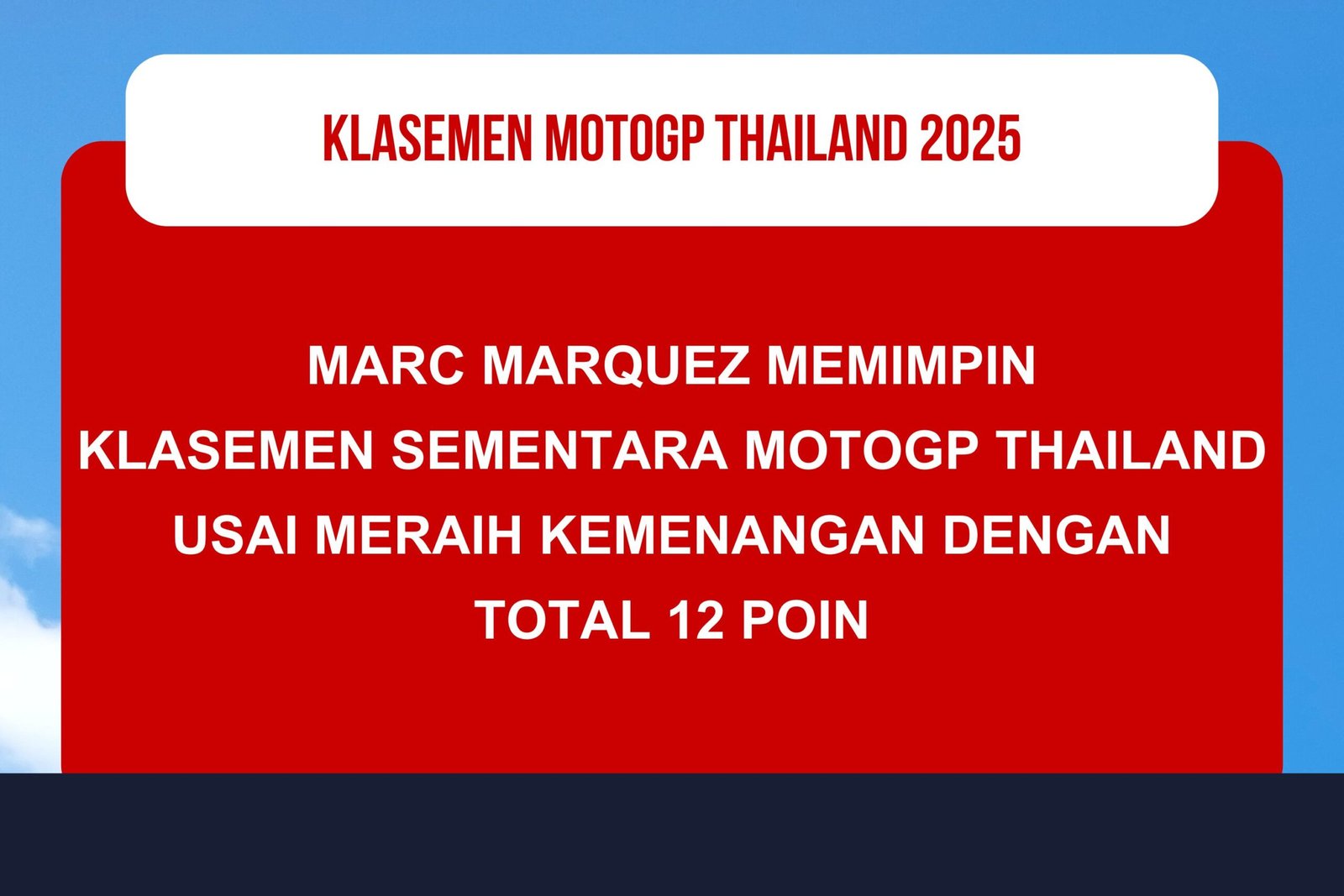 Klasemen Sementara usai Sprint MotoGP Thailand 2025